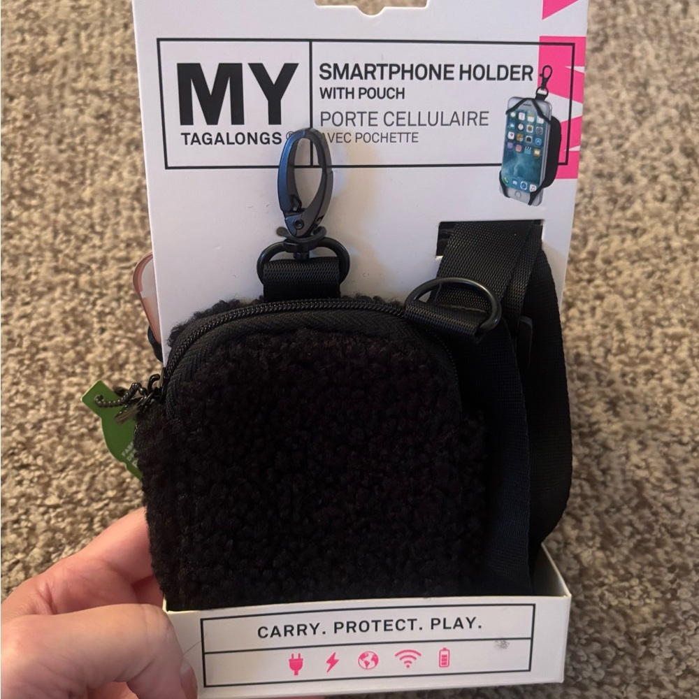 MY Tagalongs Black Smartphone Holder with Soft Pouch